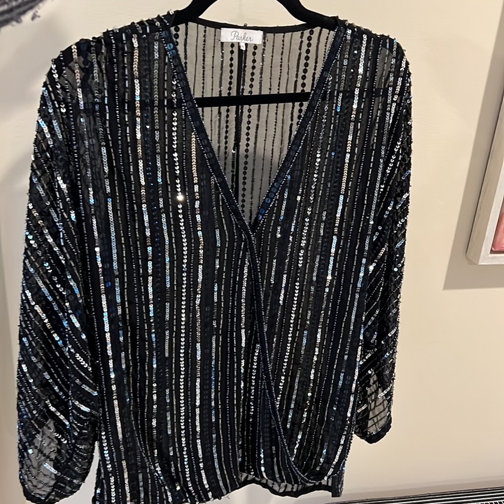 Parker XS sequin wrap top